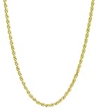 18K Yellow Gold 1.5MM Diamond Cut Rope Chain Necklace - Made in Italy -16
