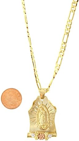 Virgin Marry Guadalupe Religious Pendant In Tri-color( Rose gold Solid gold Rhodium Silver )