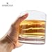 Pratico Kitchen Ambrosia Collection Zeus Whiskey Glasses, 10 oz Large Old Fashioned Glasses fits Ice Cubes 2.25 inch, 2 Pack
