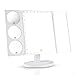 EASEHOLD 35 LED Lighted Vanity Makeup Mirror Tri-Fold with 3X 5X 10X Magnifiers 360 Degree Free Rotation Countertop Bathroom Cosmetic Mirror (White)