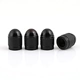 GODESON Black Car Tire Valve Stems Cap Bullet Style