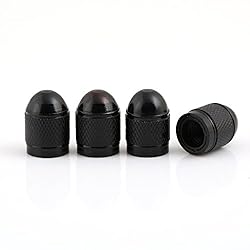 GODESON Black Car Tire Valve Stems Cap Bullet Style