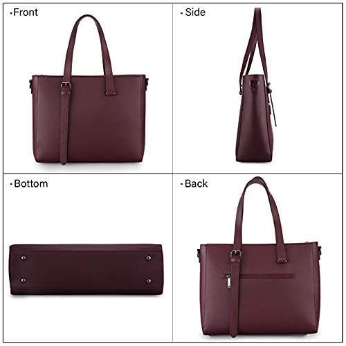 Laptop Bag for Women ECOSUSI Leather Laptop Tote Bag 15.6 Inch Computer