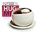 The Hug Mug Set for Chocolate Drinking Ceremony: White Ceramic Wide-Mouth, Handle-less Cup with Matching Saucer for Hot Chocolate, Max Brenner's Signature Cup