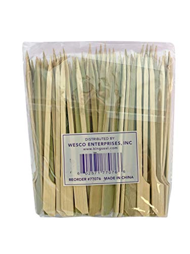 image for KingSeal Natural Green Bamboo Wood Paddle Picks, Skewers for Appetizer