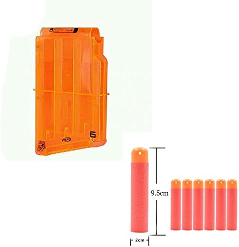 Mega Centurion 6 Round Clip Replacement Magazine Clip Replacement with 6 darts for Nerf N-Strike Mega Centurion Blaster By WEIYANG