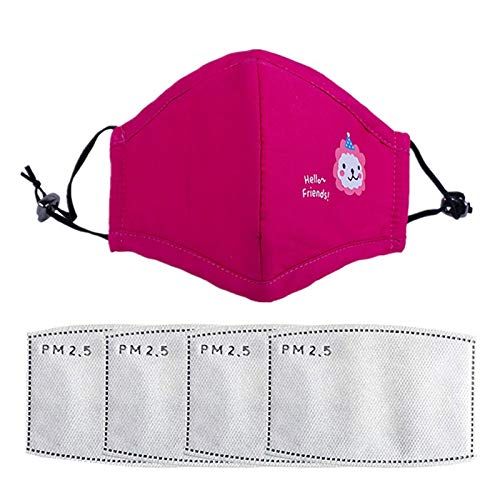 Ligart Child Dust Mask Cotton Face Mask with Replaceable PM2.5 Activated Carbon Mask Filters Anti Pollution Mouth Masks for Kids Size Reusable Reusable Comfy Cotton