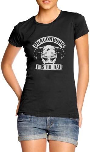 Xtees - Juniors Skyrim Dragonborn Fus Ro Dah T-Shirt - 2XLarge - Black
