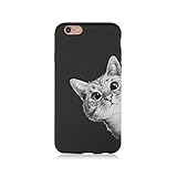 iphone 6s case, shockproof, scratch, protective cover, iphone 6 / 6s 4.7in, art, cats, stylish, cover case (Black line005)
