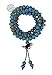 Women Men Blue Porcelain Elastic Tibetan Buddhist 108 Worry Prayer Beads Mala Bracelet Necklace (Mandala)