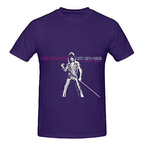 Rod Stewart Live 1976 1998 Tonight's The Night Electronica Mens Tee Purple