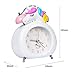 KOROTUS COLLECTION Unicorn Alarm Clock for Girls, Christmas Gifts for Kids and Teen Loud Bell and Button Night Light for Heavy Sleepers (White)