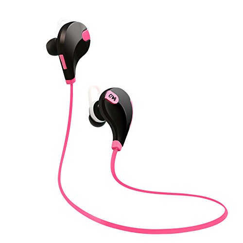 BAS Bluetooth Headphones V4.1 Sweatproof Multipoint Paring CVC Noise Reduction (Pink)