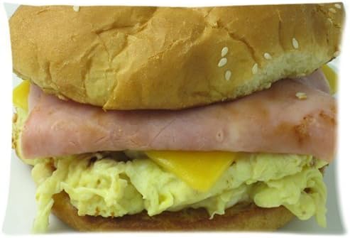 Food Egg Meat Bread Hamburger Zippered Pillow Cases Cover 20x30 Inch