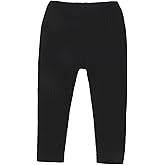 Thilsidee Baby Toddler Girls Boys Leggings Solid Color Elastic Waist Vertical Pattern Unisex Baby Pants 0-18 Months