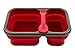 Collapsible Lunch Box - Best Bento Silicone Lunchbox With Two Compartments, BPA Free, Great for School, Red
