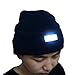 Mens Winter 5 lED Lights Lighted Night Fishing Knitt Beanie Hat Cap Roll-up Brim