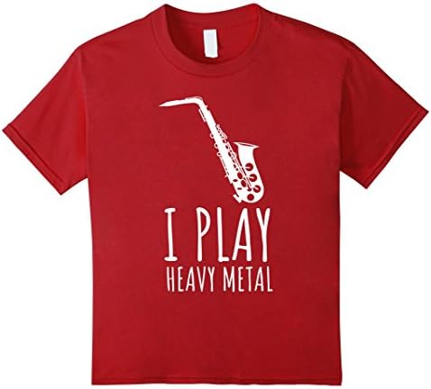 Kids Saxophone Funny T Shirt, I Play Heavy Metal - Band Gift Idea 10 Cranberry