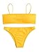 SweatyRocks Women's Sexy Bikini Set Removable Strap Wrap Padding Ribbed Swimwear Set Yellow L