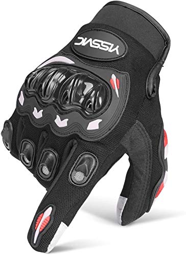 Motorcycle Gloves for Men 2PCS CE Mark 1KP Non-Slip Full Finger Touchscreen with Breathable Holes for Climbing Mountaineering Hiking