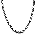 HolyFast 4-8mm Wide 16-36IN Stainless Steel Necklace Byzantine Necklace Black Silver Tone Men Jewelery