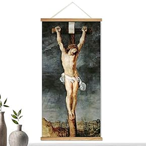 Hanging Poster NO Magnetic Wooden Framed, Religion Wall Art Home Wall Canvas Prints Decoration Ready to Hang - 18"x36"