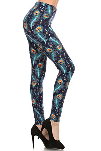 Print Leggings Peacock Feather (R519-3X5X)