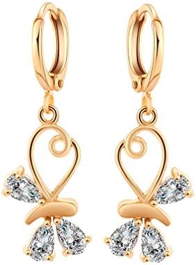 YAZILIND 18K Gold Plated Cubic Zirconia Hoop Earrings Charming Dangle Earrings for Women Gift