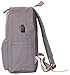 Veenajo Canvas Classic Backpack for School Travel Daypack Laptop Backpack with USB Charging Port (Grey)