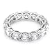 Heartbeat Sterling Silver Simulated Diamond 5mm Round Eternity Band Ring (8)