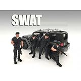 SWAT Team 4 Piece Figure Set For 1:18 Scale Models by American Diorama 77418,77419,77420,77421