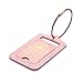 ACdream Luggage Tags 2 Pack, Leather Suitcase Tags Identifiers, Cute Cruise ID Labels with Privacy Cover fits on Backpack, Travel Bag, for Women, Men, Adults, Kids, Rose Gold
