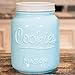 Mason Cookie Jar With Lid - Large Airtight Ceramic Kitchen Canister - Vintage Farmhouse Storage Jars with Lids - Rustic Decorative Air Tight Container For Cookies, Cracker, and Other Snacks (Blue)