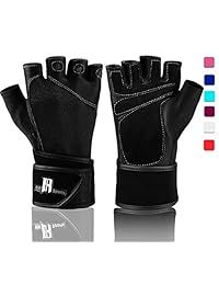 Guantes de levantamiento de peso con muñequera, de calidad, para levantamiento de pesas, ciclismo, remo, entrenamiento y agarre