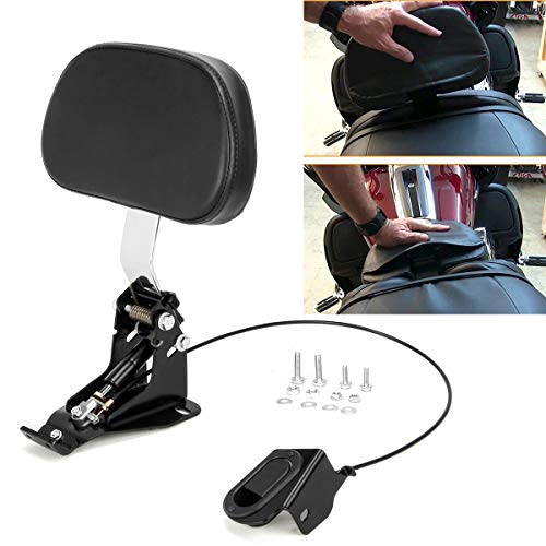 Adjustable Motorcycle Rider Backrest Sissy Bars for Harley Touring Road King Street Glide Ultra CVO FLHR FLHX FLTRX 2009-2019 (Chrome) - Thumbnail 6