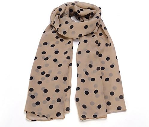 Polka Dot Scarf Shawl Neckerchief (Beige)