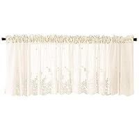 GXOK Lace Curtains, Woven Textured Valance for Bathroom Water Repellent Window Covering (Yellow)