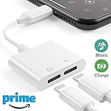 Headphone Adapter for iPhone X Adapter 2 in 1 Earphone Jack Aux Audio Dongle Splitter Cable for iPhone XR/Xs/7/7 Plus/8/8 Plus Accessory Headset Audio & Charger & Call & Sync Support All iOS Systems