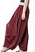 Jiqiuguer Women's Elastic Waist Linen Pleated Loose Baggy Harem Pants