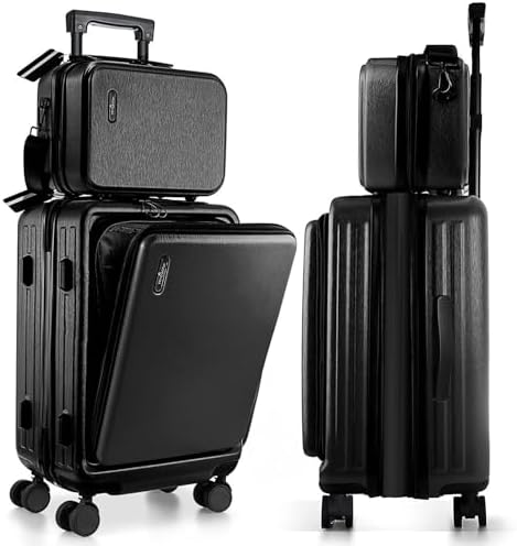 TRAVELARIM 22 Inch Carry On Luggage, Carry On Suitcase with Wheels