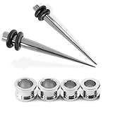 Stretching kit Tapers with Plugs Steel Screw Fit Flesh Tunnel Plug 4G and 2G Gauge Kit (6 Pieces)