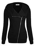 Ninedaily Women Sweatshirt Long Sleeve Oblique Zipper Casual Hoodie Jacket