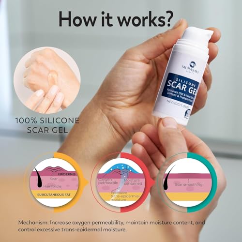 100% Silicone Scar Gel Scar Cream - Advanced Scar Gel for Surgical Scars, C-Section, Stretch Marks, Injury, Burns, Keloids, Old and New Scars