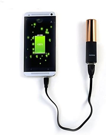 Lipstick Phone Charger-2400mAH Portable Power Bank Rechargeable charger for IPhone 7/7 Plus/6s/6s Plus iPad Android Smartphone Devices (Golden)