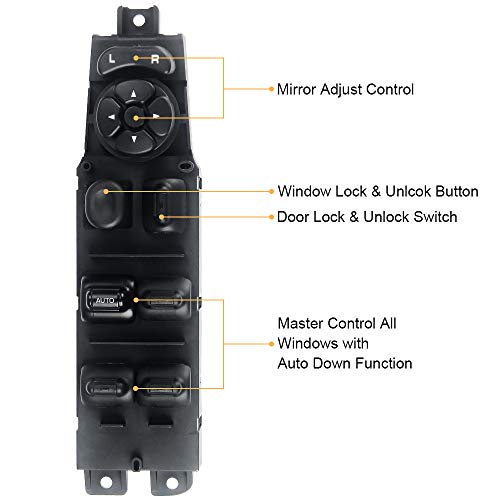 NotoCity Master Power Window Switch 56049805AB for 2003 2004 2005 2006 2007 2008 2009 Dodge Ram 1500 2500 3500 Truck, 2001-2004 Dodge Dakota, 2001-2003 Dodge Durango - Thumbnail 3