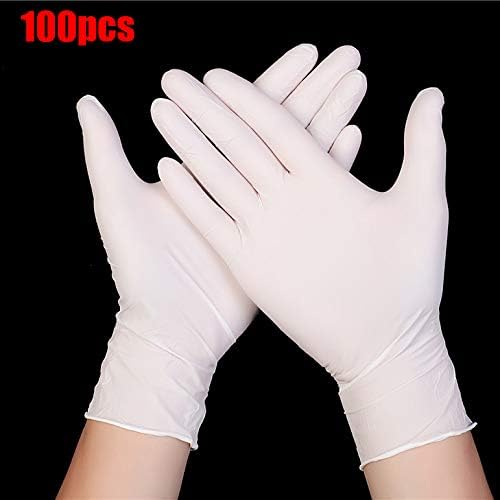 100 Pieces Disposable Nitrile Gloves Latex Free Powder Oil Free Gloves Elestic Rubber Exam,White,XL