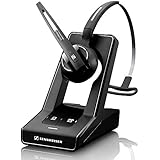 Sennheiser SD Office ML (506009) - Single-Sided DECT Wireless Headset for Desk Phone and Skype for Business Connection, Noise-Cancelling Microphone, Multiple Wearing Styles (Black)