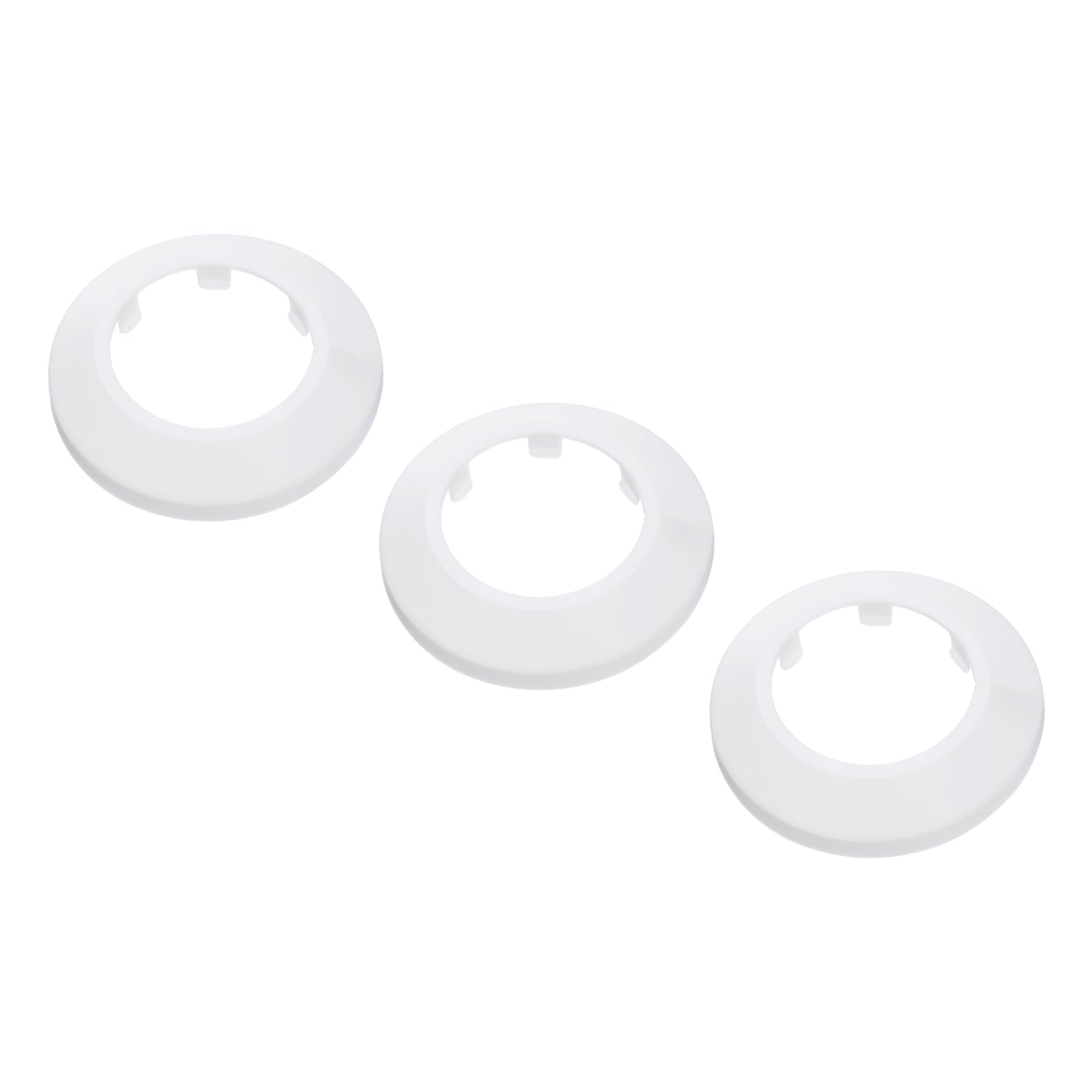 PATIKIL Water Pipe Cover Decoration Fit 2.48"/63mm, 3Pcs Flange Water Pipe PP Plastic Escutcheon Plate Collar Drain Line Cover Radiator for Wall Pipe Tube Decor, White