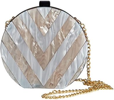 GGBAZZARA Acrylic Semicircle Evening Clutch Wedding Purse Bridal Prom Handbag Evening Clutch Prime Bags (Silver and Gold)