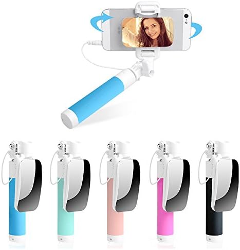 Mini Selfie Stick Extendable Monopod With Mirror For IPhone 6s 6 Plus 5s 5 Android Samsung Galaxy S7 Edge/S4 Smart Phones(Blue)